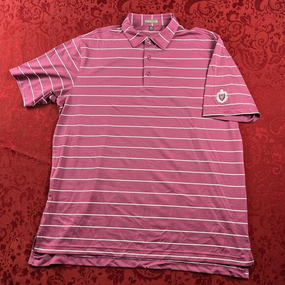 Peter Millar Shirt Mens XL Pink Stripe Summer Comfort Polo Golf Embroidery - Picture 2 of 9